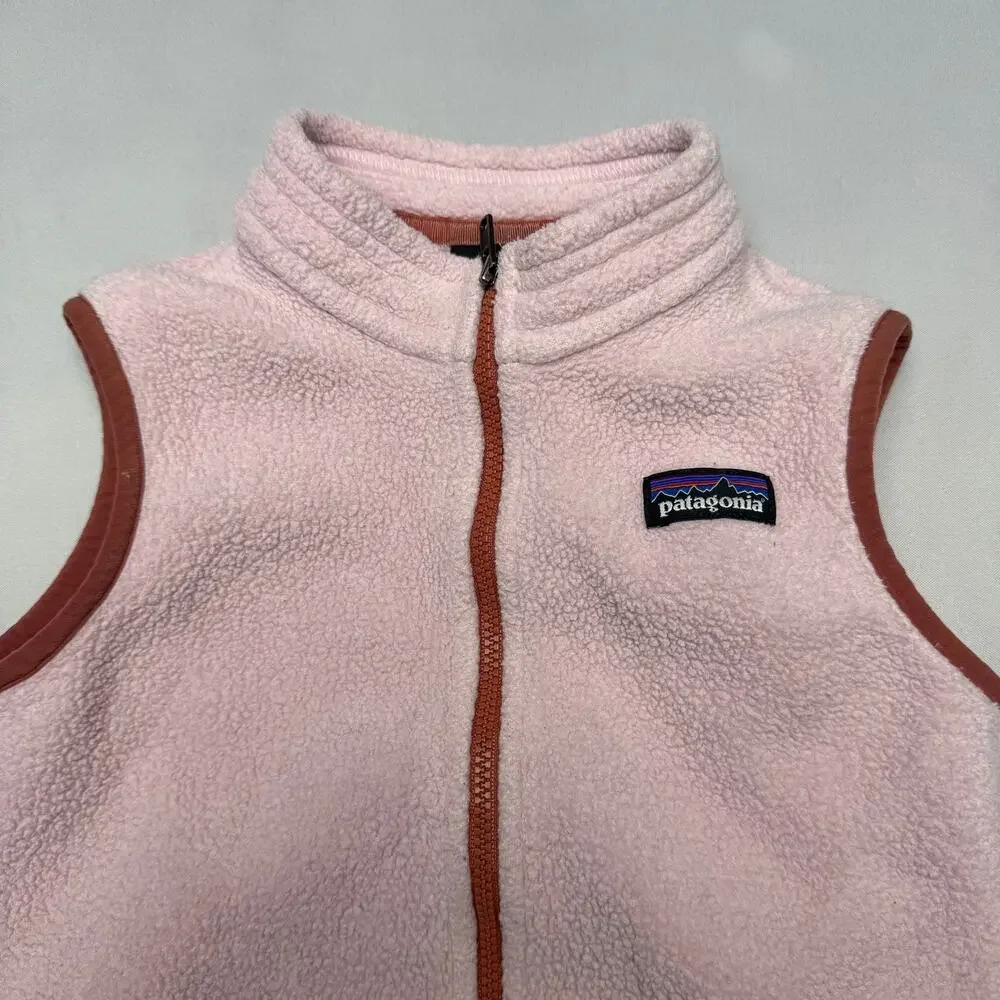 Patagonia Baby Synchilla Fleece Full Zip Vest Toddler 2T Pink Granola Gorpcore